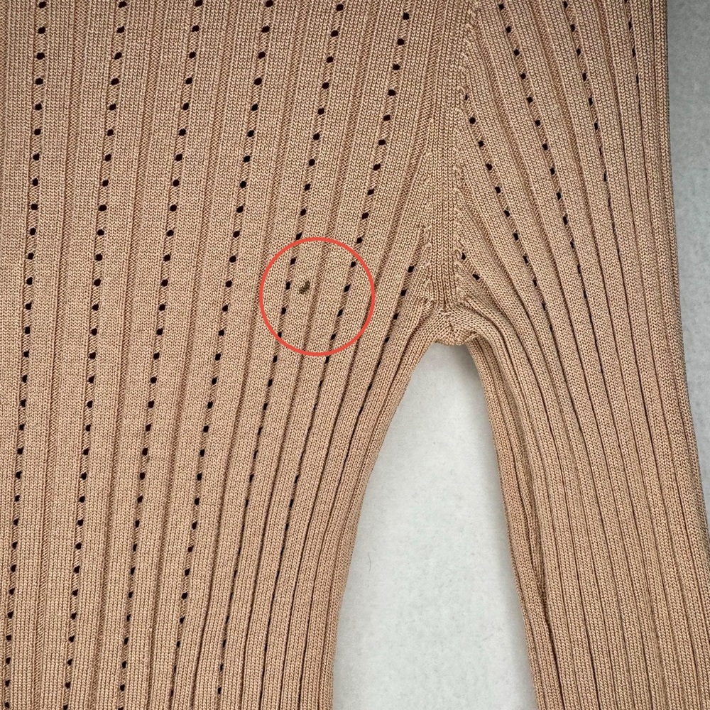 Jonathan Simkhai Perforated Ribbed Long Sleeve Crew Neck Knit Sweater | Size: XS - Picture 10 of 11